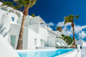 White architecture on Santorini island, Greece